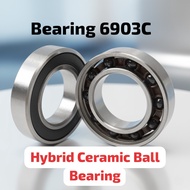Hybrid Ceramic Bearing 6903 6903C 2RS (17x30x7mm) for Bicycle Freehub Hub, Extra Loncer Round, Frict