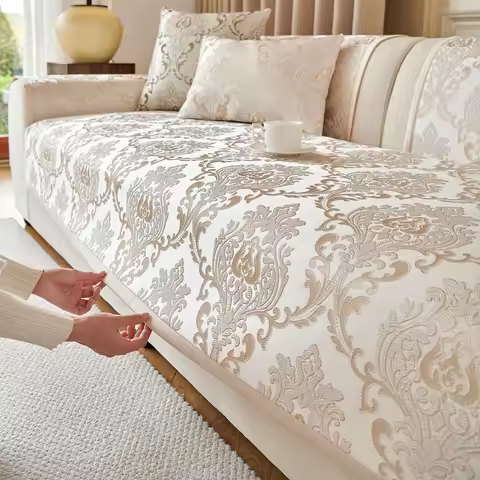 Luxury Universal Non-slip Sofa Mat High Precision Jacquard Sofa Cover Towel Pad Modern Washable Couc