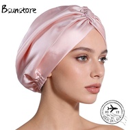 BSUNSTORE Silk Satin Hair Bonnet, Satin Fabric Adjustable Mulberry Silk Wrap, Premium Smooth Breatha