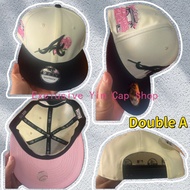 Major League Baseball Atlanta Braves Pink Rose Flat Eaves Adjustable Snapback Hat Flat Eaves Hip-hop