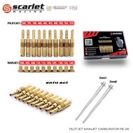 Scarlet Pilot Jet Main Jet Sekotak Campur Ukuran Pilot Jet Pe24 Pe26 PE 28 Main Jet Pilot Jet Scarle