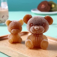 Cartoon cute 3D ice maker bear silicone mold handmade DIY chocolate mold tray coffee ice cream makin