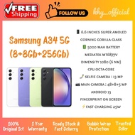 New Smartphone Original Samsung A34 5G [ 8+8Gb Extended Ram + 256Gb Rom | 6.6" Super Amoled | 48MP Main Camera | 5000 mAh Battery ]