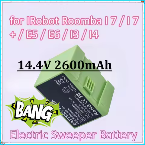 For IRobot Roomba I 7 / I 7 + / E5 / E6 / I3 / I4 Replacement New 14.4V 2600mAh I7 Rechargeable Elec