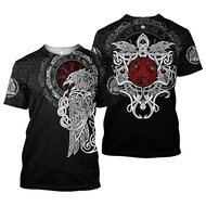 Summer Fashion Viking Odin Fenrir Wolf Tattoo 3D Printed Casual T-Shirt