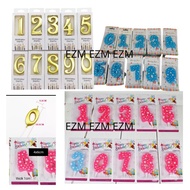GOLD NUMBER CANDLE 5CM decoration lilin nombor
