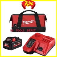 MILWAUKEE M18 Battery Starter Pack HB8 -801B B5 M12-18C Charger M18-501B 8.0 AH M18