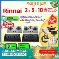 (NEW) Rinnai - RB773 / RB772 Series - RB773G RB773S RB772G RB772S 4.5kW 1.5kW Burner Cooking Built In Gas Cooker Hob / Gas Stove Tungku Dapur