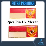 Pin LK Merah 2pcs Resin Kuningan Bendera Garuda Paskibra