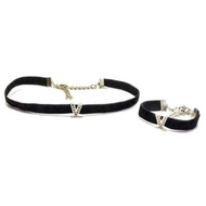 Silver Initial Choker Necklace and Bracelet Package | Initial (Get handmade necklace and bracelet)