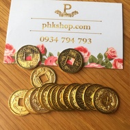 Gold-colored metal coin, antique gold-plated coin