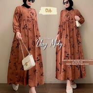 Midi Dress Wanita Kekinian 2022 Import Size Jumbo XXL XXXL Bahan Katun Rayon Gratis Masker Model Flower