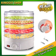 Ringgit Shop Food Dehydrator Fruit Vegetable Herb Meat Dryer Snacks Food Dryer With 5 Layer Trays 350W