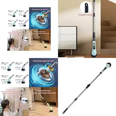 Electric Spin Scrubber Electric Cleaning Brush With Handle Power Scrubbers