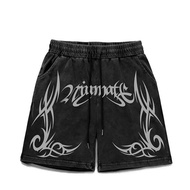 2026 American Street Wear Letter Thorn Print Wash Water Distressed Shorts Men's Wear Street Wear Str
