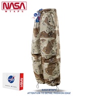 กางเกงลำลองชาย NASA WTAPS กางเกงขายาวทรงหลวมสไตล์อเมริกันลายพรางผ้าไหมน้ำแข็งสำหรับฤดูร้อน ทรงหลวม ก