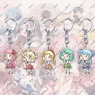 Kaname Madoka Akemi Homura Anime Keychain Women Puella Magi Madoka Magica Kiss Series Acrylic Key Chain Man Key Ring Bag Pendant