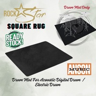 RockStar Drum Mat For Acoustic Digital Drum / Electric Drum  - Square Rug