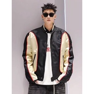 Retro Motorcycle Cycling Jersey Loose Stand-Up Collar American Style Trendy Racing Jersey Couple Same Style Casual Jacket