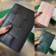 New css Passport Holder Large Grid Unisex Card Holder Coin Purse Passport Book Wallet Woven Wallet C
