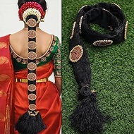 Bridal False Hair Choti Poola Jada Billalu Hair Ornaments Set Full Moon Shape Temple jewellery Ready