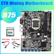 B75 BTC Mining Motherboard+G1630 CPU+2xSATA Cable 12 PCIE to USB3.0 Adapter LGA1155 DDR3 B75 USB ETH