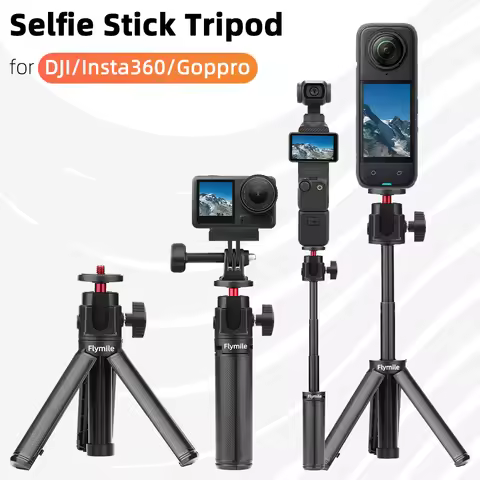 Selfie Stick Tripod for Insta360 X4 X3 Ace Pro 2 DJI Action 5 4 Pro Pocket 3 GoPro Selfie Stick With