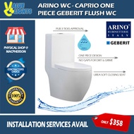 Arino Caprio WC 1 Piece Toilet Bowl with Geberit Dual Flush System S-Trap 10 Inch