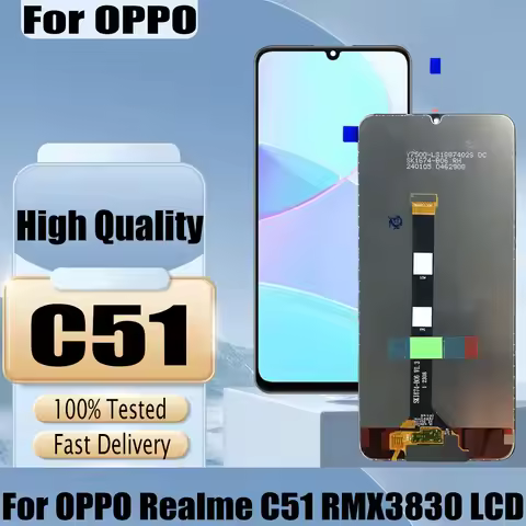 High Quality For OPPO Realme C51 Display Touch screen Digitizer Assembly For Realme C51 Screen RMX38
