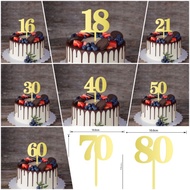 16, 18, 21, 30, 40, 50, 60, 70, 80 Acrylic Cake Topper