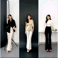 Cutbray Flare Highwaist Wanita - Premium Material, Elastic Waist, Fit and Flare Design