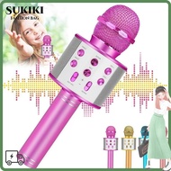 SUKIKII Wireless Karaoke Microphone, With Speaker USB Charging Voice Changing Microphone, Reverb Sou