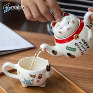 Lucky cat ceramic teapot cat tea pot/ tea pot set ceramic cup