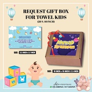 Add on box - For Tuala Mandi Sulam Nama [Saiz Tuala 40 INCI X 20 INCI ] Kanak-Kanak, Murid, Kids Towel