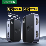 UGREEN HDMI Switcher 8K 60Hz 2 in 1 Out HDMI 2.1 Manual Button for PS5 Xbox TV Xiaomi Monitor