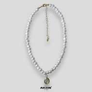 AKZIN Cat's Eye Pearl Necklace