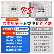 Bull Type 6 Network Panel Computer Network Port 86 Concealed Network Cable Box Gigabit Dual Network 