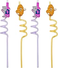 Rite Lite Set of 4 Shabbat Colorful Reusable Straws – 2 Challah Icons & 2 Kiddush Cups Straws – Fun