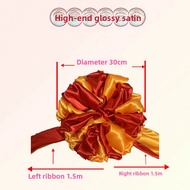 Red Silk Velvet Flower Ball Dance Performance Decoration Hanging Ornament for Festival Wedding Birth