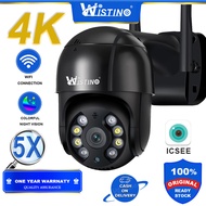 Wistino 4K 5X Hybrid Zoom Human Tracking Zoom 8MP Lens WiFi Outdoor Camera iCSee 8MP Wireless Security Dome WiFi PTZ Network Camera