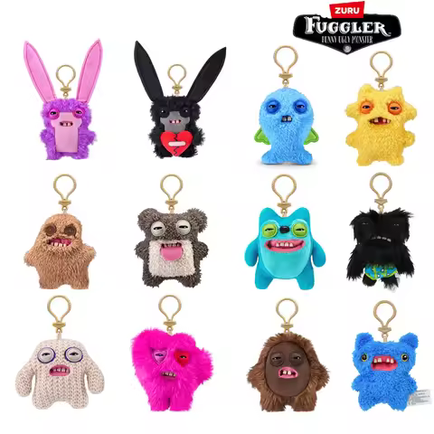 Fuggler SpongeBob SquarePants Keychain Funny Ugly Monster Plush Toys Cartoon Backpack Pendant Dolls