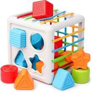1 Year Old Montessori Toys, Cube And 8 Sensory Shapes Blocks, 12-18 Months Baby Toys, Educational In