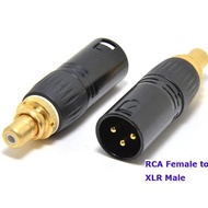 4Pcs/lot RCA Female to XLR 3Pin Male Splitter Audio Adapter Connector