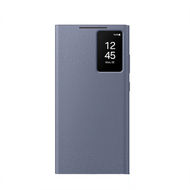 SAMSUNG Galaxy S24 Ultra S-View Wallet Phone Case Protective Cover w/Card Holder Slot Finger Tap Cle