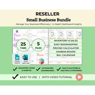 Small Business Reseller Spreadsheet Bundle, Inventory Tracker, Automated Sales, Orders & Profit Dash