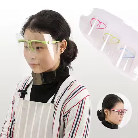 Kitchen Transparent Face Shield Anti-Oil Onion Goggles Dust-Proof Face Protective Mask Mascarilla Re