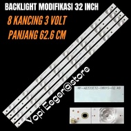 UNIVERSAL LED TV BACKLIGHT MODIFIED 32 INCH 8LED 3VOLT LED TV