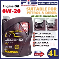 FIS Original Mannol Engine Oil 0W20 4Liter API SP Fully Synthetic Minyak Hitam Enjin Kereta 0W-20