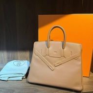 Hermes 愛馬仕 Birkin25 Shadow金棕色Z刻 手提包