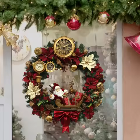 2D Christmas Decor Wreath Decoration Christmas Wall Sticker Decoration Merry Christmas Window Sticke